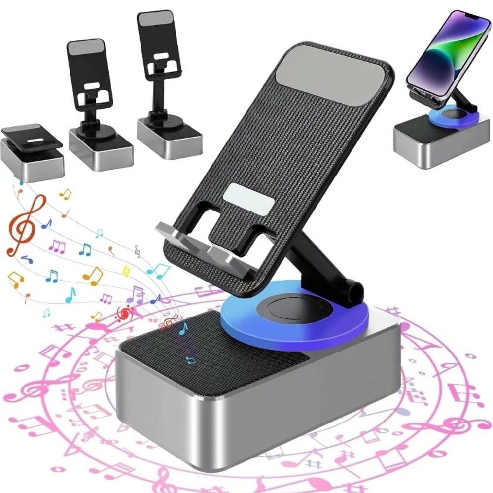 BetterBass WYS-2301BT Bluetooth Speaker + Phone Holder, Black, Universal - NEW